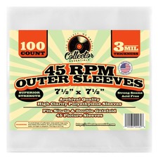 100 PCS 45 RPM Vinyl Record Outer Sleeves 7 Inch Clear Protective Bags