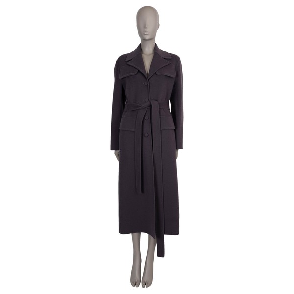 Purple Cashmere Chain Trim Coat Jacket 40 S