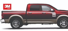 Hockey Stripe 3M Graphic Decals Stripe Fits:  Dodge Ram 4x4 2009 - 2018 Crew