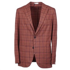 Boglioli Orange Check Lightweight Wool 'K Jacket' Sport Coat 42R Eu 52 NWT