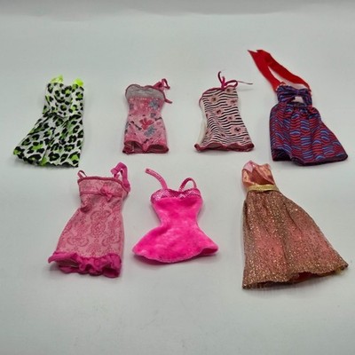 Barbie Doll Dress Lot - 6-Piece Mixed Styles & Patterns
