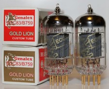 Matched Pair Genalex Gold Lion ECC83 / B759 / 12AX7 tubes, BRAND NEW in Box