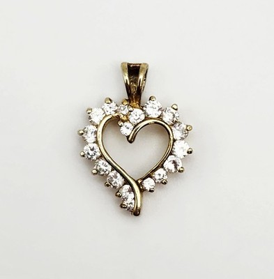 Ross Simons Vintage Sterling Silver Vermeil CZ Heart Pendant