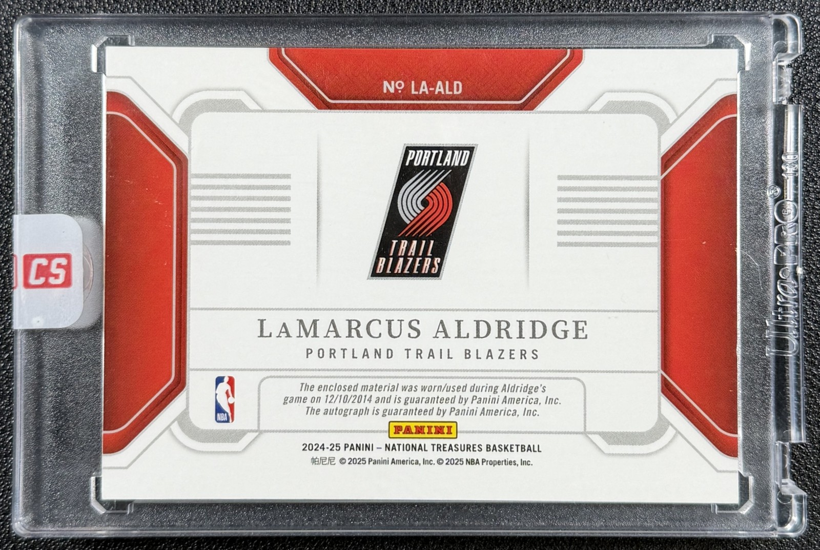 1/1 LAMARCUS ALDRIDGE 2024-25 NATIONAL TREASURES #23 G-U LOGOMAN PATCH AUTO 1/1 view 2