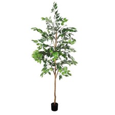 72" Artificial Ficus Tree, Modern Home Office Fresh-looking Decor Easy Assemble