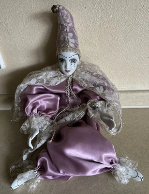 Vintage Harlekin Porzellan-Puppen Sammlerstück ca. 42 cm groß - Bild 1 von 4