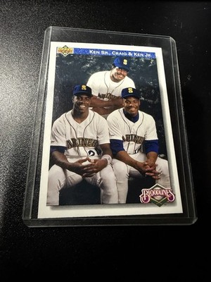 KEN GRIFFEY JR. 1992 UD BLOODLINES GRIFFEY SR, JR, CRAIG #85 Ultra GEM MINT Look