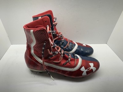 Under Armour Highlight ,American Football Cleats,  Size 13 Red Blue White