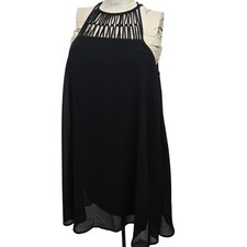 Lulus Little Black Dress Women's M Mini Cocktail Party Strappy Halter Cutout Y2K