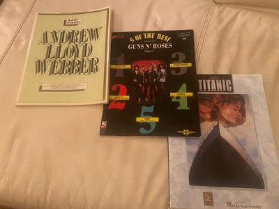  Klavier & Gitarre Notenbuch Konvolut - Titanic, Andrew Lloyd Webber & Guns N  Roses