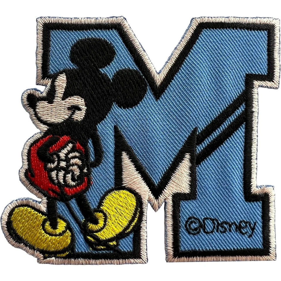 Disney Mickey Mouse Letter Patch Embroidered Badge Iron Sew On Clothes T Shirt
