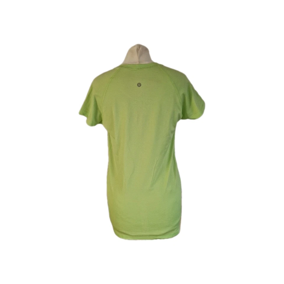 Camiseta Top Lululemon Verde Rayas Swiftly Tech Manga Corta Cuello Redondo. Reino Unido 10. Foto 2 de 4