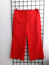 TALBOTS    SIZE 14 PETITE  BRIGHT RED / LIGHT WEIGHT / CROPPED WIDE LEG PANTS