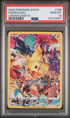 Pokemon Pikachu Crown Zenith Secret Rare Full Art #160 PSA 10 Gem