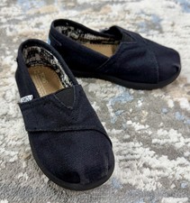 TOMs Baby Shoes 7T Canvas Black - Perfect Condition