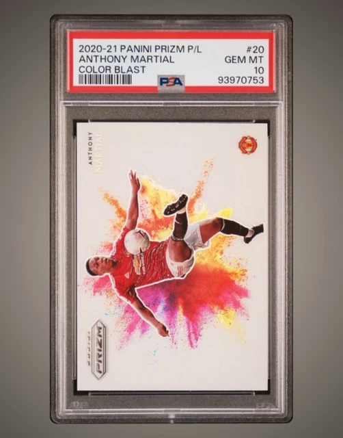 2020-21 Prizm Premier League Soccer Anthony Martial #20 Color Blast SSP PSA 10!