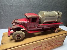 RARE VINTAGE KENTON CAST IRON JAEGER TOY CEMENT MIXER TRUCK
