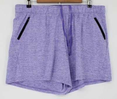 Liberty Pro Shorts Women's XL Purple Heather Athletic Drawstring Zipper Pockets