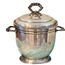 Vintage Ice Bucket MMR Silversmiths 780 Silverplated Engraved 1953 C.C. of N.C.