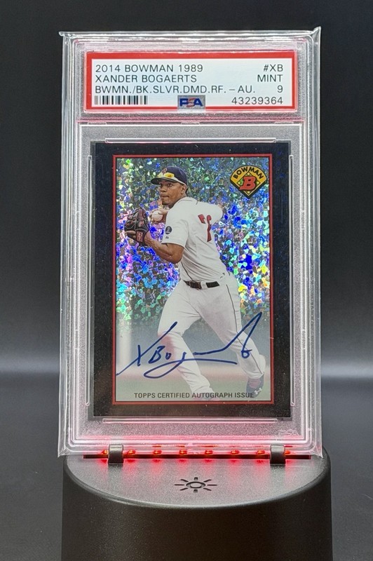 2014 Bowman Xander Bogaerts Bowmans Bk 1989 Slvr Dmd RC Refractor Auto 25 PSA 9