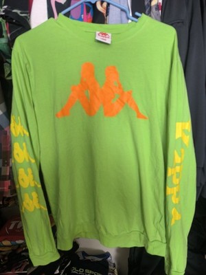 Kappa lime green sports soccer futbol sleeve hits long sleeve shirt L