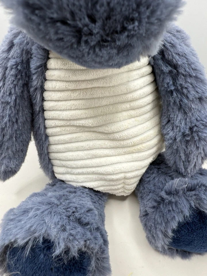 Carters Just One You Dinosaurio Azul Peluche Pana Vientre Blanco 11” Dino de Peluche Foto 2 de 4