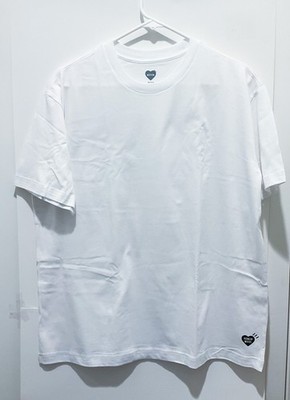 NEW Human Made Shirt Heart Logo Plain Basic White Cotton T shirt Size M