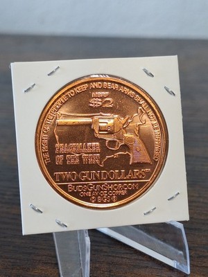 RARE Date 2012 1AV oz Copper NORFED Second Amendment Two Gun Dollars Peace Maker