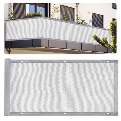 3x10' Balcony Privacy Screen Shield 90% Fence Railing Shade Cover Gray