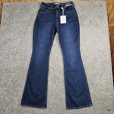 Abercrombie  Fitch Womens 26L Mid Rise Bootcut Jeans Curve Love Rhinestone NEW