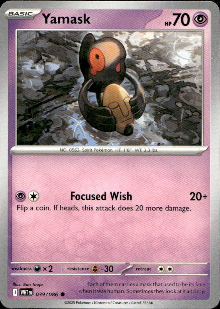 Yamask 039/086 SV White Flare C NM English Pokémon