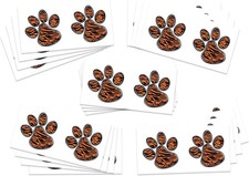Tiger Paw Print Temporary Tattoos / 20 Double Paw Prints/Great for School T...