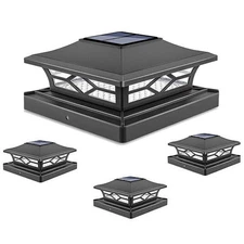 LED Solar Post Lights Outdoor Waterproof Deck Cap Fence Light PVC Vinyl 4x4 6x6