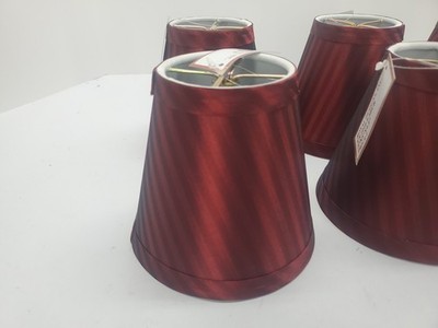 Royal Designs Inc. Clip On Chandelier Lamp Shade, 3 x 5 x 4.5, Set of 6 Burgundy
