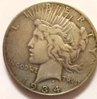 1934 S Peace Dollar $1 90% Silver Business Strike US Coin Circulated