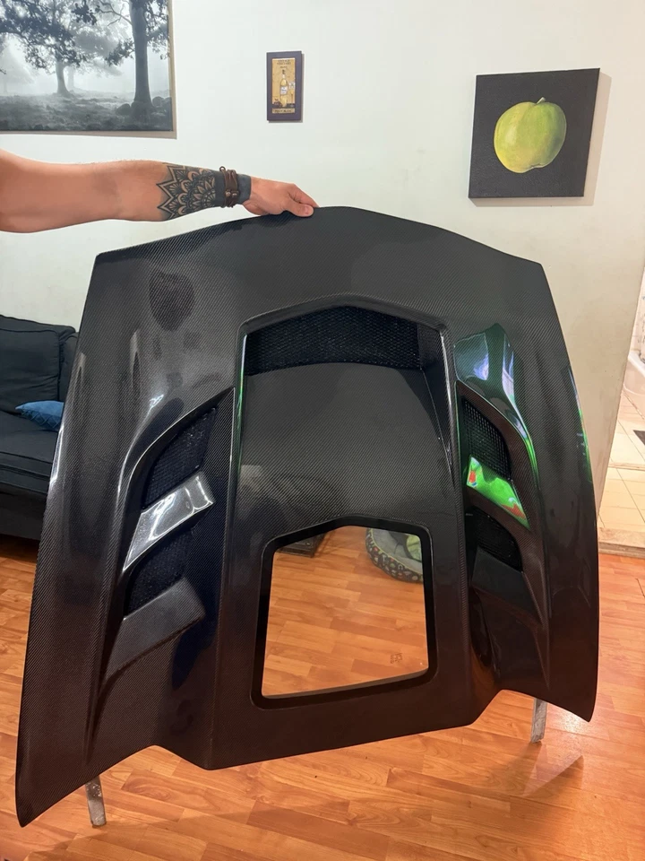 Real Carbon Fiber Front Vented engine Hood Fits Chevrolet Corvette C7 2014-2019 - Image 2 of 4