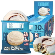 Legendary Foods 22g Protein Cinnamon Roll - Premium High Protien Bars, Low Ca...