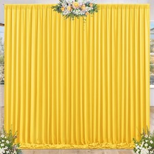 2 Panels 8x10 ft Yellow Backdrop Curtains for Party Wrinkle Free Drapes