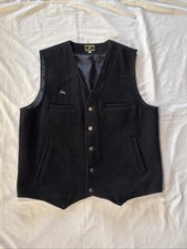 Wyoming Traders 100 Virgin Wool Black Western Vest Men  s Size Large A Cond.