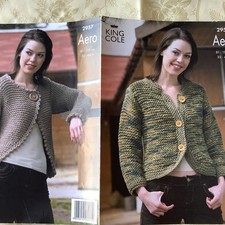 King Cole Aero knitting pattern 2957. Bolero cardigan 32-44" Original