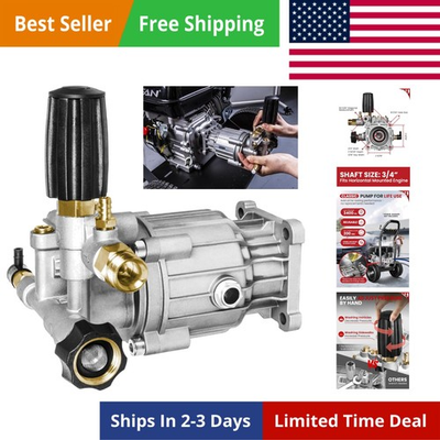#ad Pressure Washer Pump 3 4quot; Shaft 3400PSI 2.5GPM Horizontal Power Washer Pum... $143.85