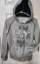 Boy's Levi's Zip Up Hoodie/Sweatshirt w/Pockets Embroidered Gray Size L 16/18