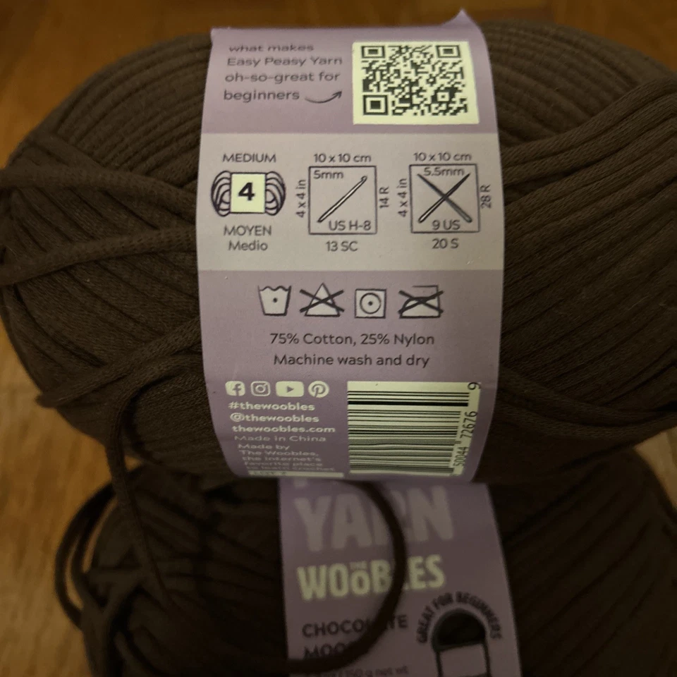 3 madejas de los Woobles hilo fácil peasy chocolate alce 5,3 oz 164 yds Ea Foto 2 de 3