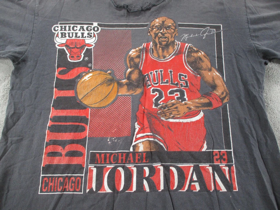Vintage Chicago Bulls Shirt Mens Black NBA Basketball Michael Jordan Graphic 90s - Image 3 of 4