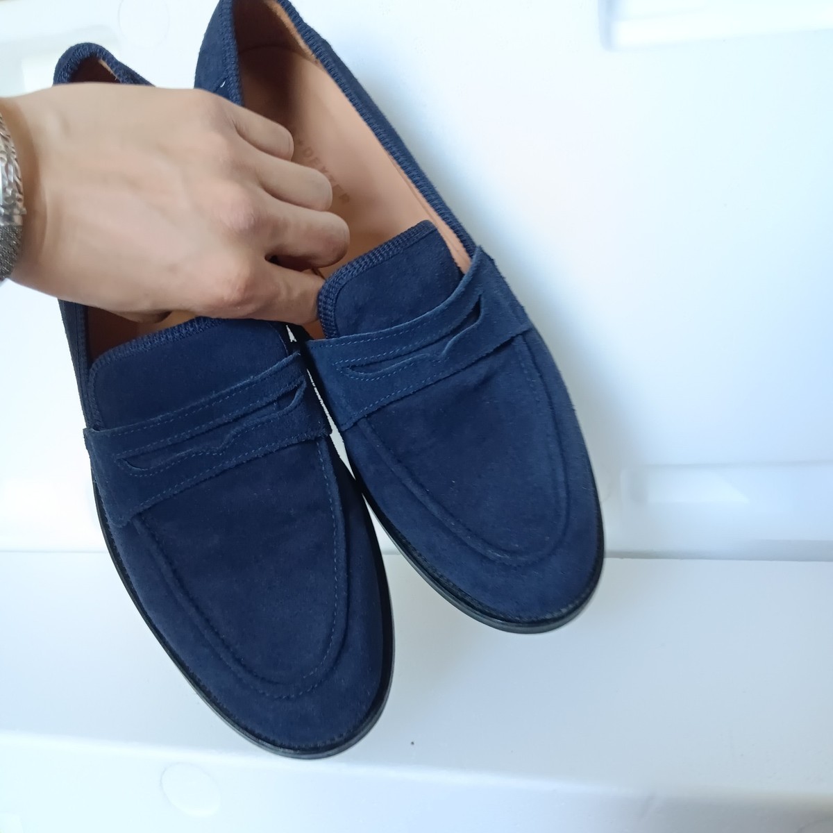 Duke + Dexter Sovereign Penny Loafers Blue suede UK 12 US 13  display picture 2