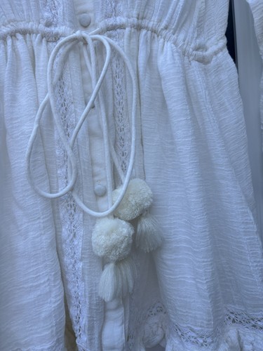 Zara Kleid Baumwolle Weiß Medium - Bild 3 von 9