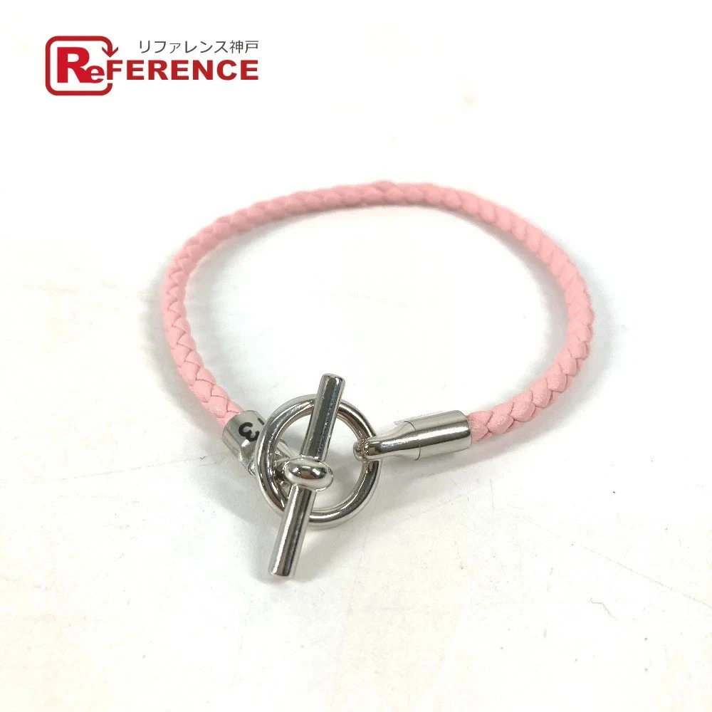 HERMÈS Bracciale HERMES Glenan mai usatoialetto bracc pell rosanto arg contola