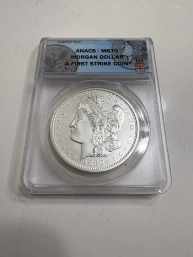 1880 MORGAN CC silver Dollar ANACS MS 70 FIRST STRIKE CARSON CITY FIJI MINT