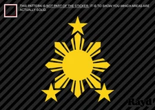 (2x) Philippines Sun Sticker Die Cut Decal Self Adhesive Vinyl #2 stars filipino