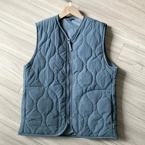 Men Quilted Liner Zipper Vest Nylon Military Style Japanese Urban Outdoor Unisex - Picture 8 of 10